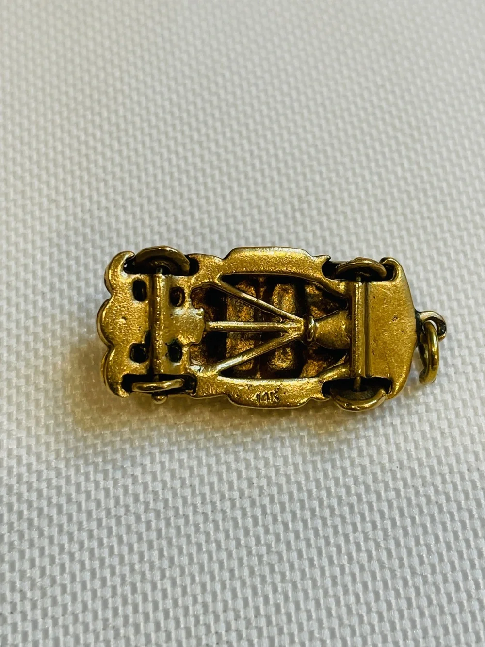 Vintage 14K Yellow Gold Convertible Car Pearl Driver Charm Pendant